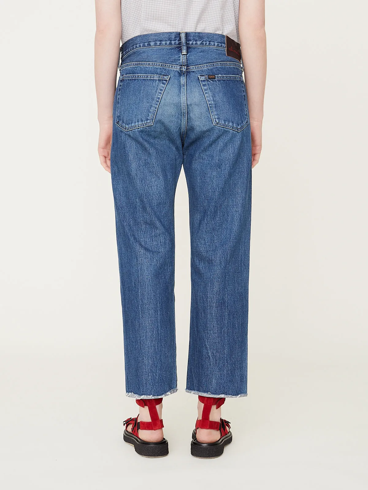 13.5oz Selvedge Denim Used Ankle Cut in Dark Vintage