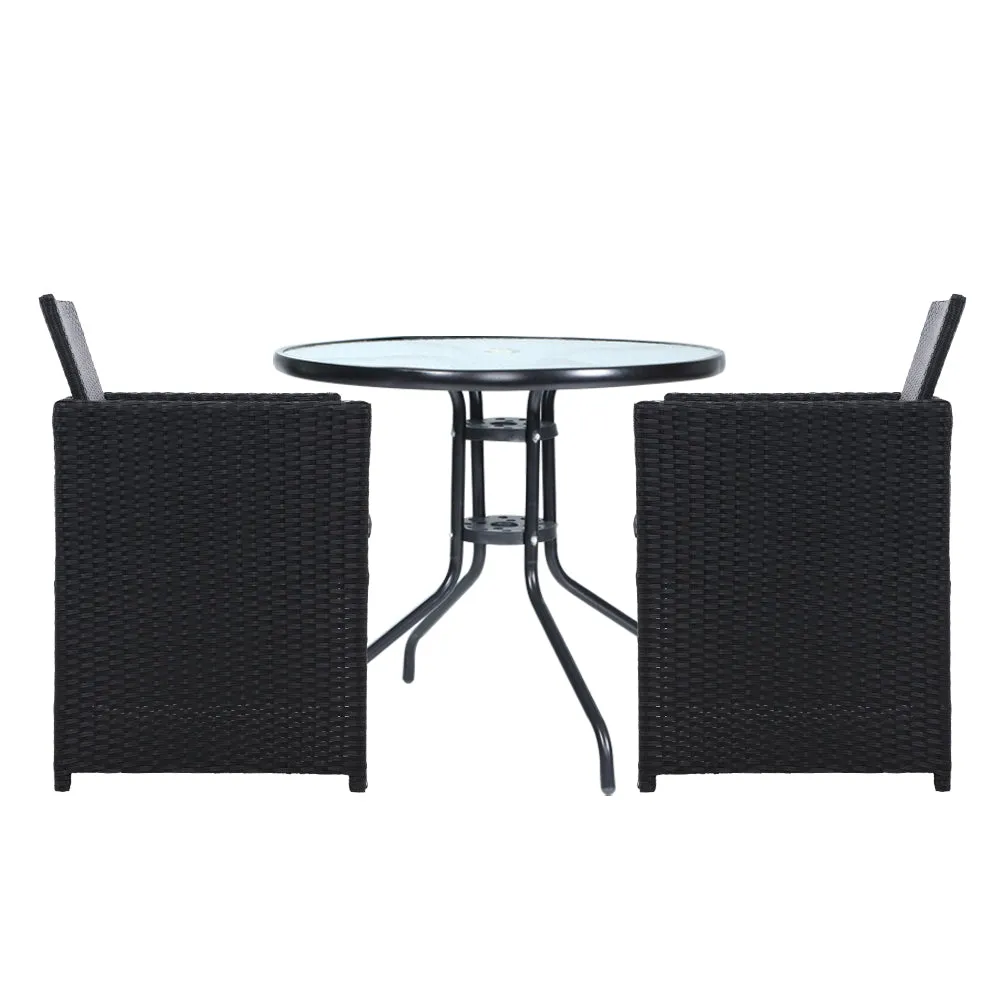 3PC UV-Resistant Rattan Bistro Set with Cushions by Gardeon