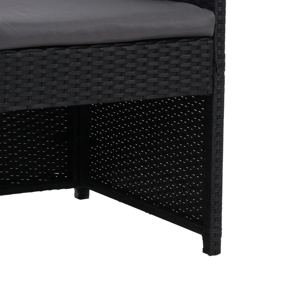 3PC UV-Resistant Rattan Bistro Set with Cushions by Gardeon