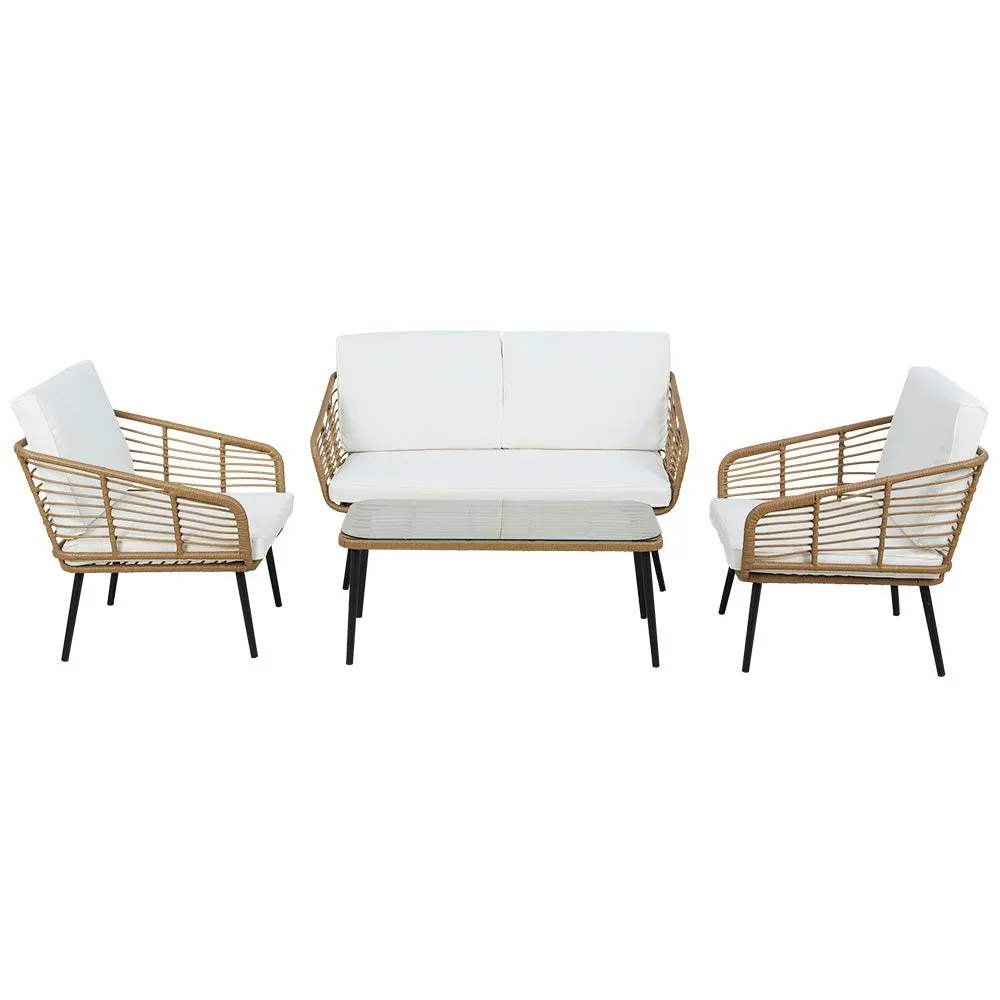 4-Piece Rattan Sofa Set, UV-Resistant, Cushions Gardeon