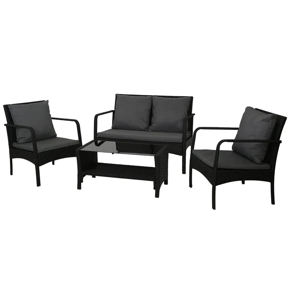 4-Piece UV-Resistant Wicker Outdoor Sofa Set, Gardeon