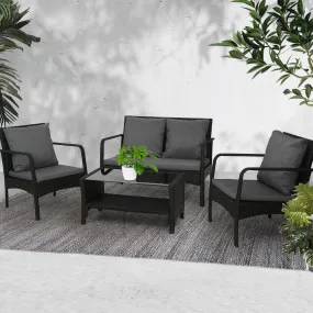 4-Piece UV-Resistant Wicker Outdoor Sofa Set, Gardeon