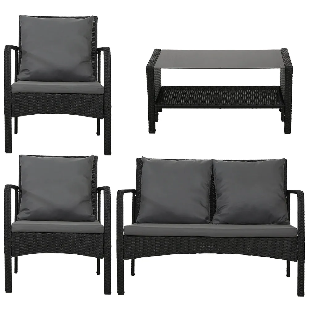 4-Piece UV-Resistant Wicker Outdoor Sofa Set, Gardeon