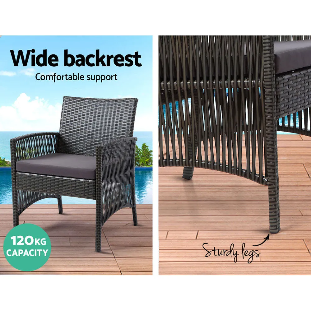 4PC UV-Resistant Outdoor Sofa Set w/ Storage Cover - Gardeon