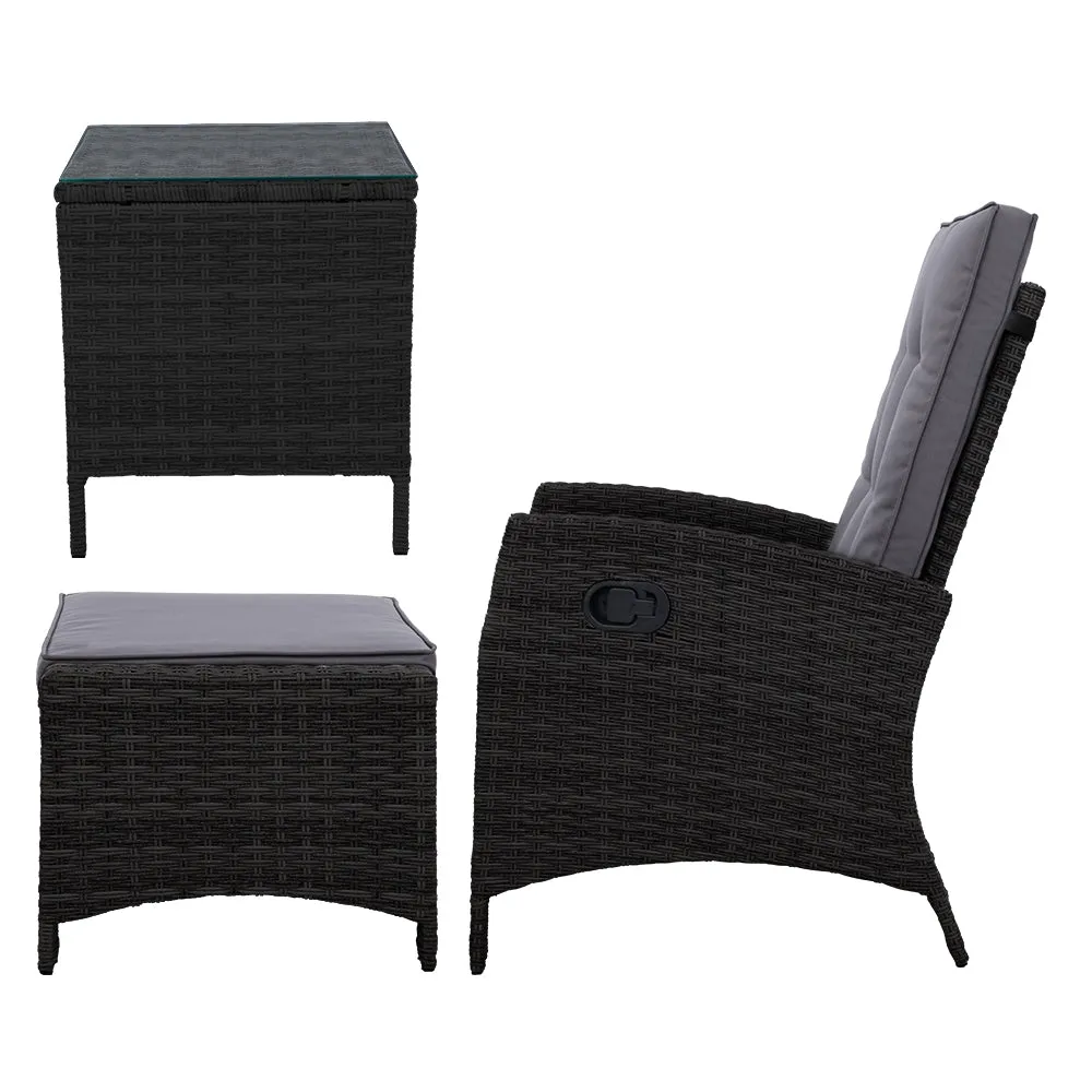 Adjustable Outdoor Recliner Set UV-Resistant 5PC - Gardeon