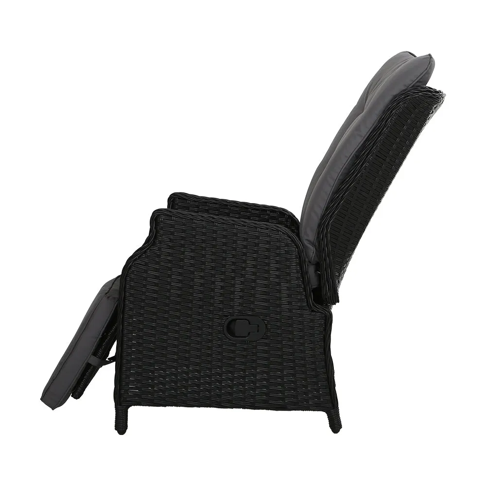 Adjustable Outdoor Wicker Recliner Chairs Set, Gardeon