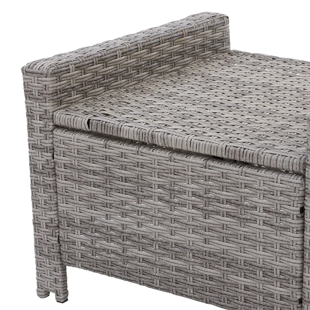 Adjustable Wicker Recliner Set 5PC with Table - Gardeon