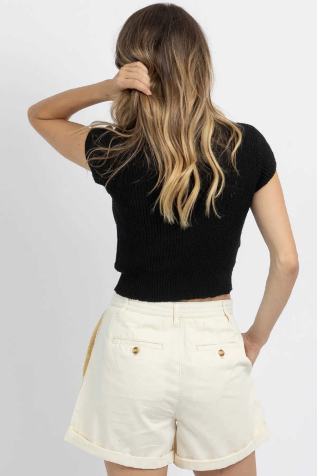 ANGELO BLACK CREWNECK KNIT TOP