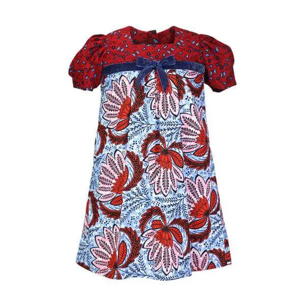 ANKARA DRESS WITH HAIRBOW