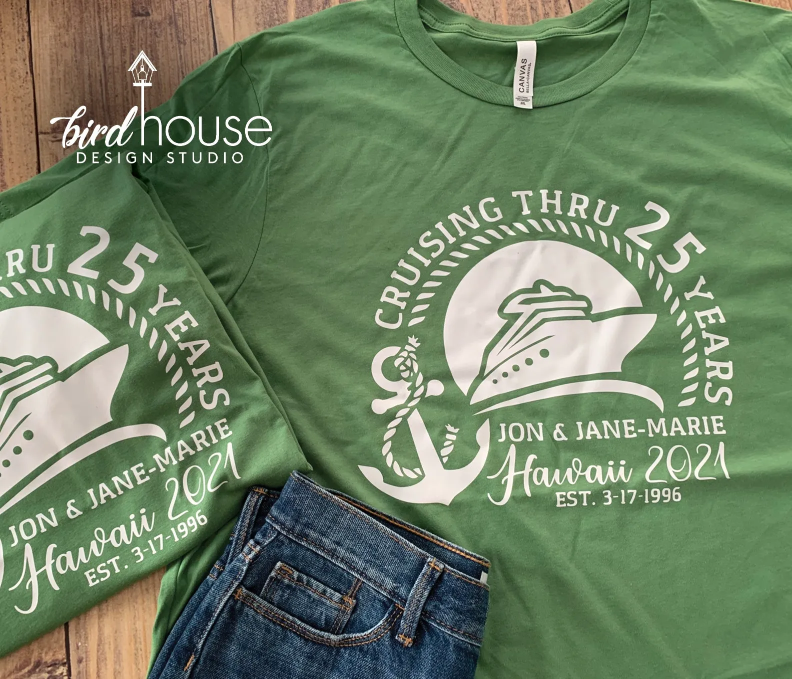 Anniversary Cruising through Years Shirt, Cute Personalized Cruise Tee, Any Color & Text