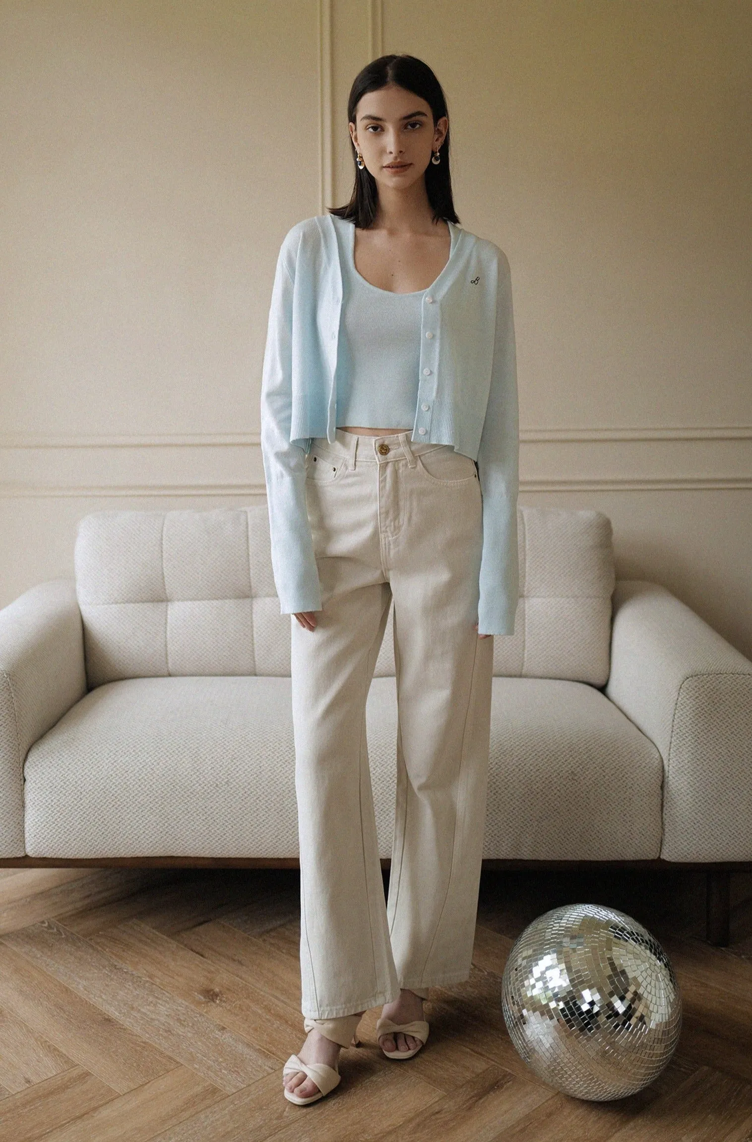 Anniversary knit cardigan in blue