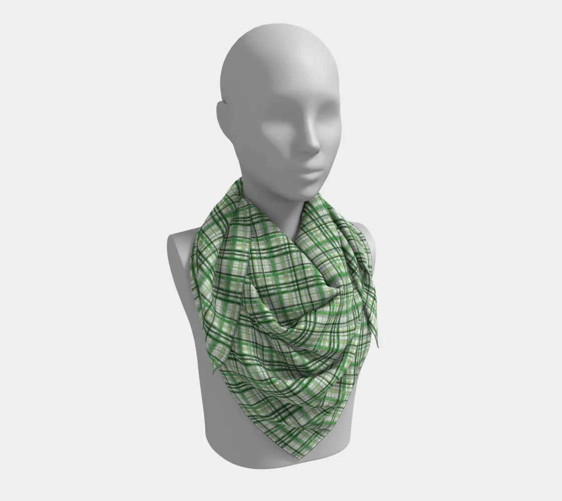 Aromantic Madras Plaid  Square Scarf