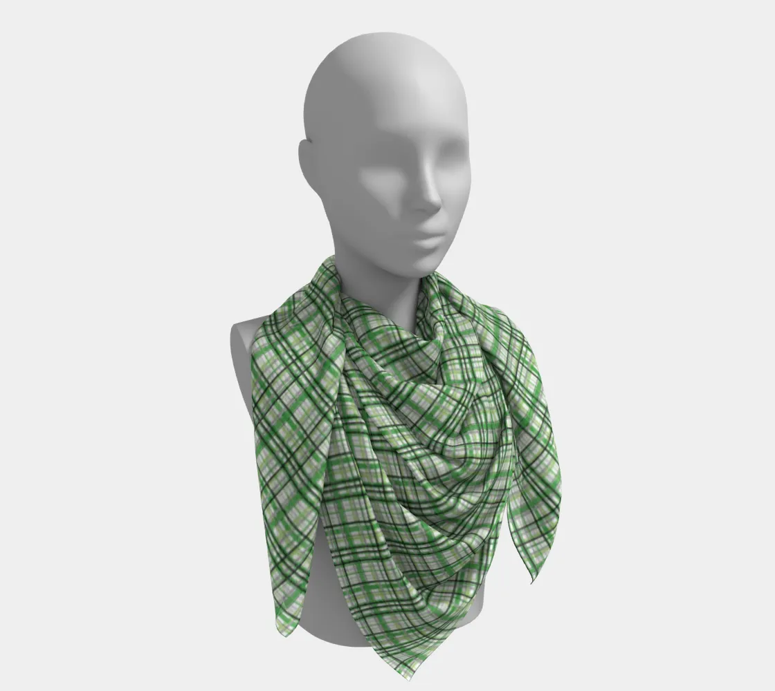 Aromantic Madras Plaid  Square Scarf