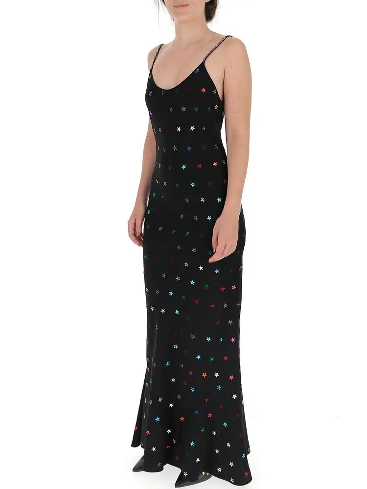 Attico Star Embellished Slip Dress