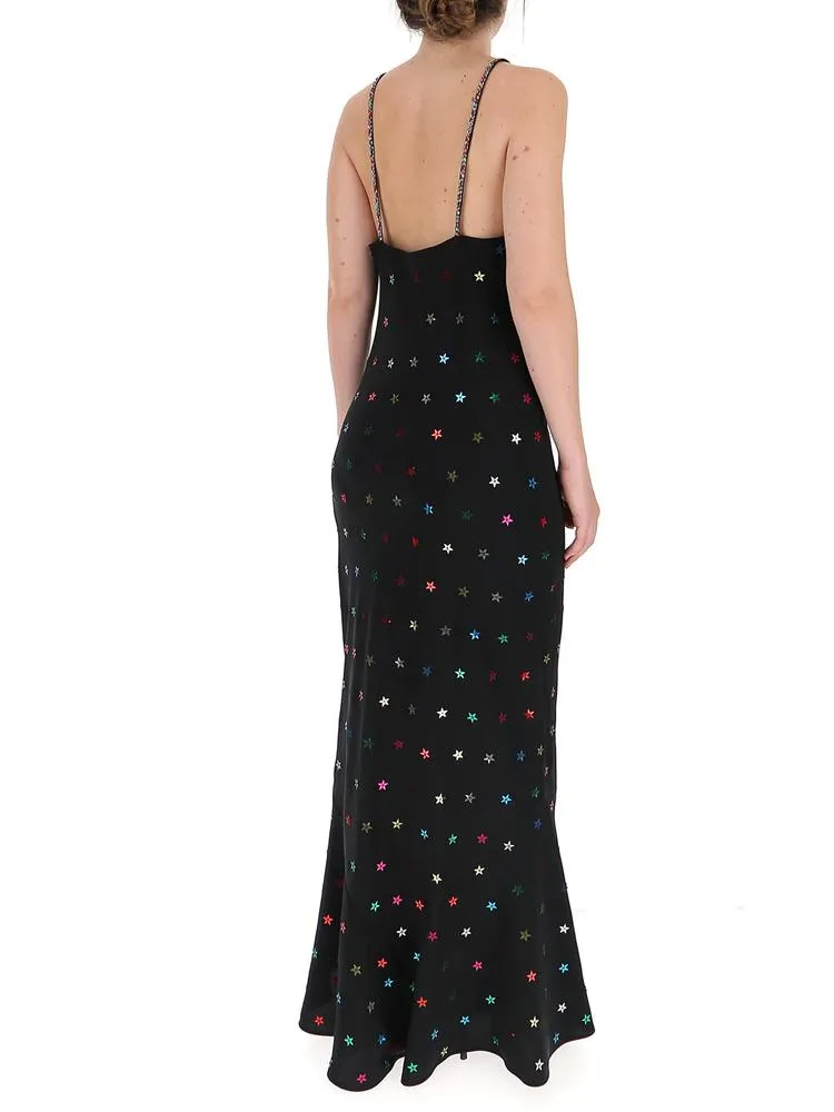 Attico Star Embellished Slip Dress