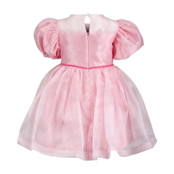 BABY GIRLS PINK ORGANZA BALL DRESS