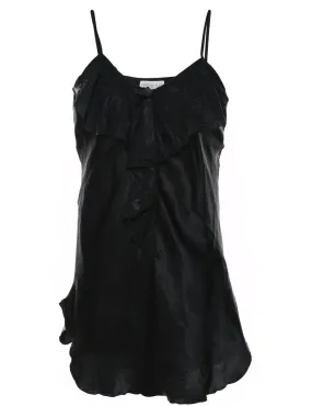 Black Classic Frilled Slip Dress - M