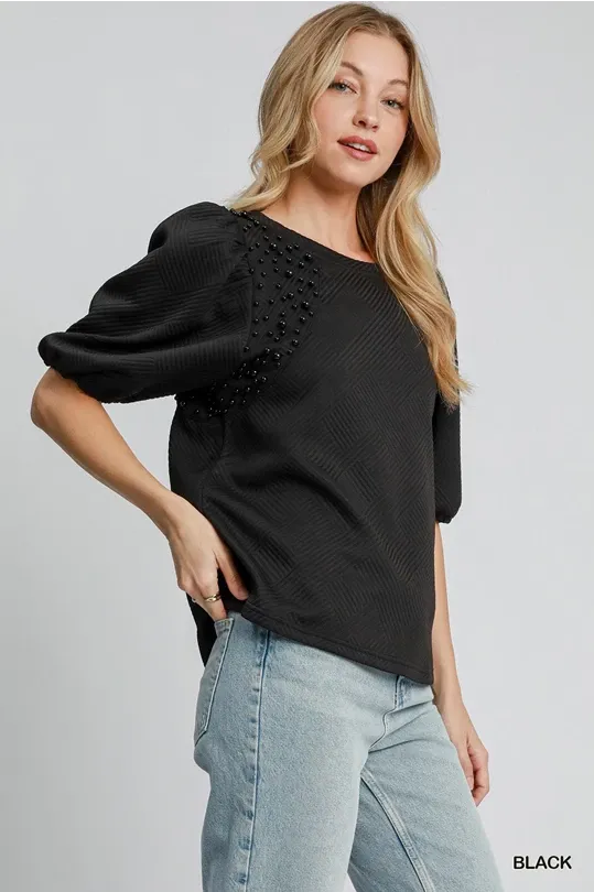 Black Pearl Detail Top
