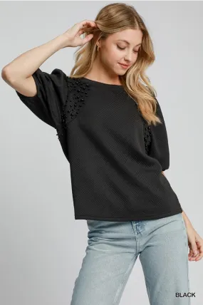 Black Pearl Detail Top