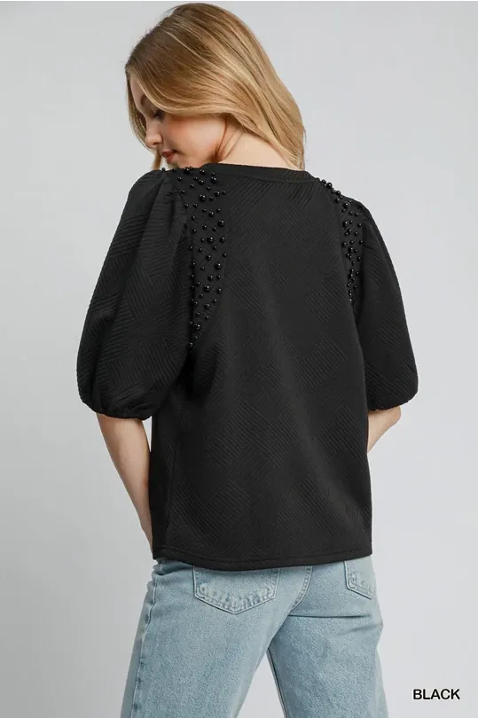 Black Pearl Detail Top