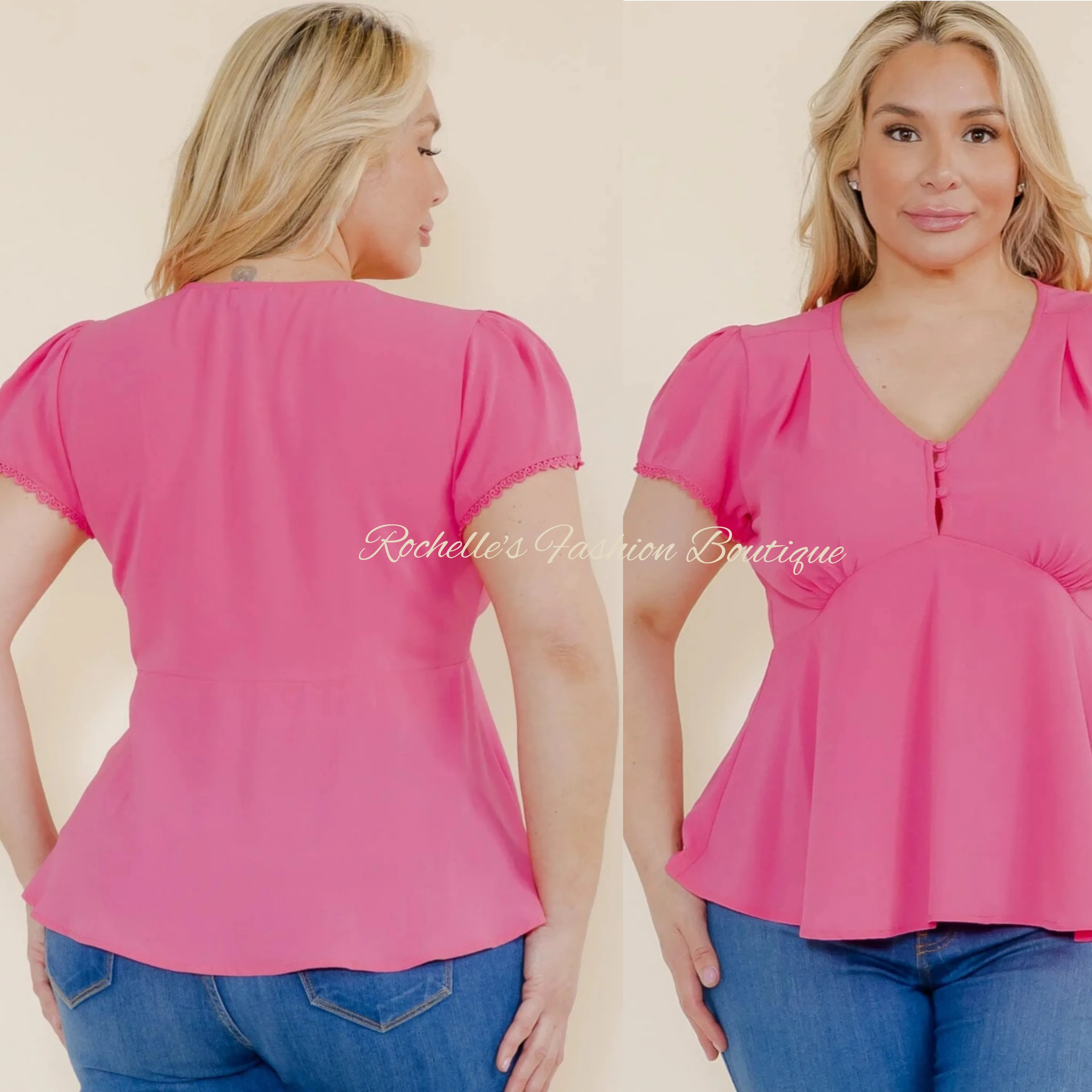 Black Peplum S/S Top