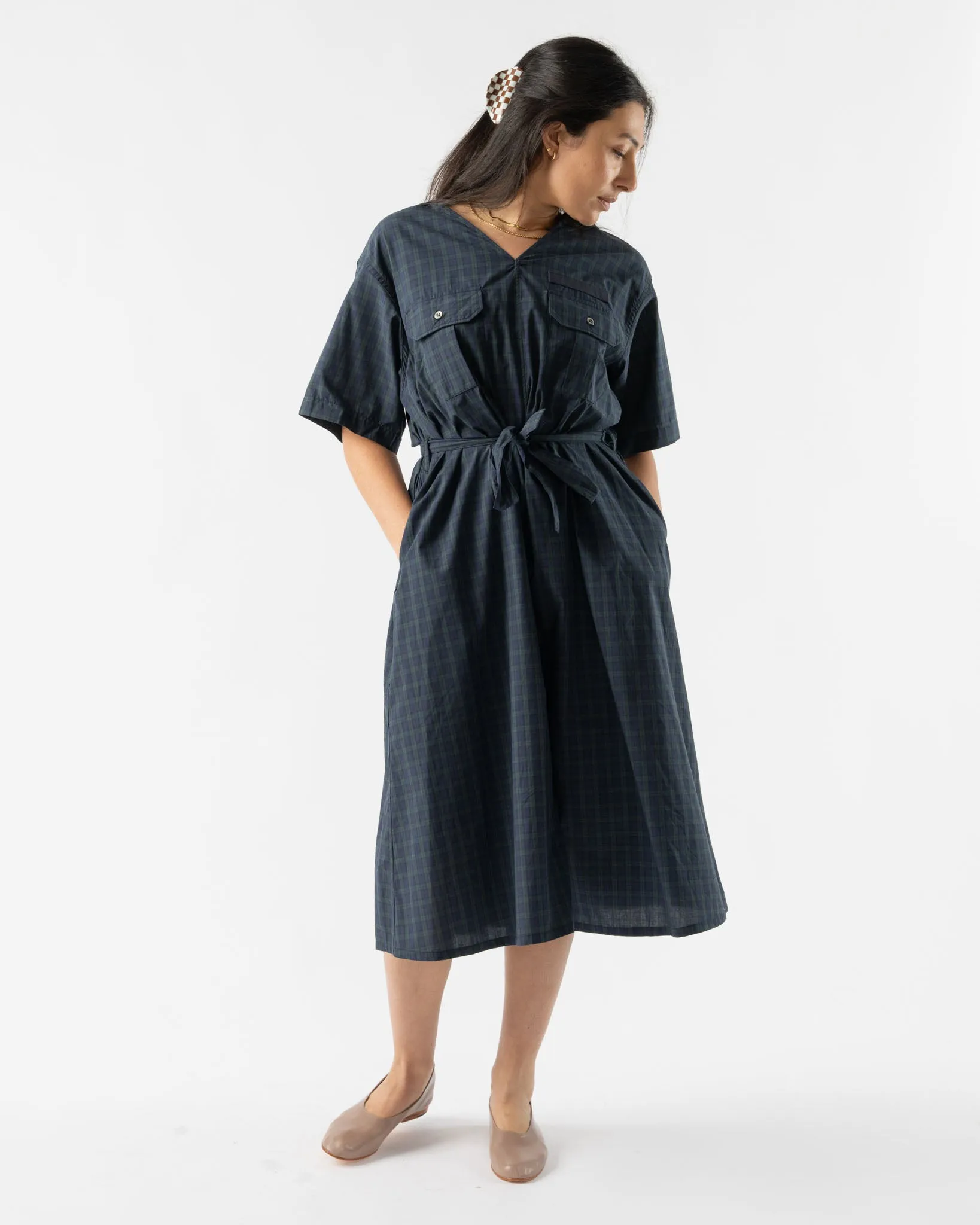 BLANK YSM Popover Dress in Blackwatch Pima Cotton