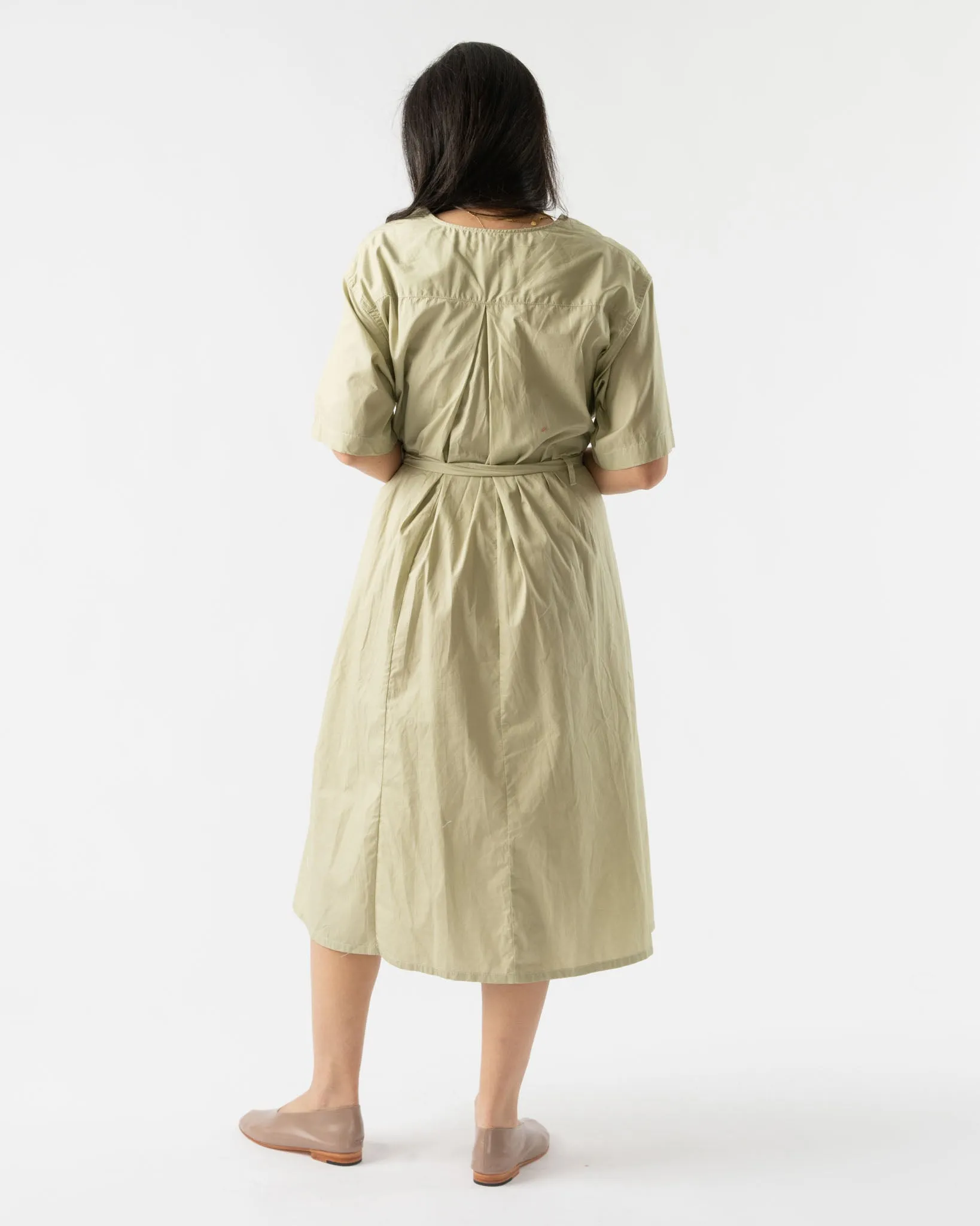 BLANK YSM Popover Dress in Lime Superfine Poplin
