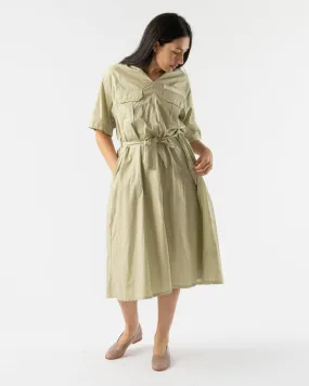 BLANK YSM Popover Dress in Lime Superfine Poplin