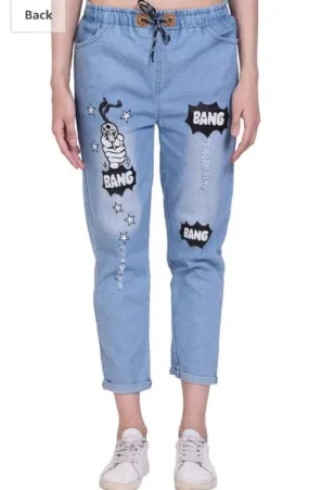 Blue Denim Jogger Pant