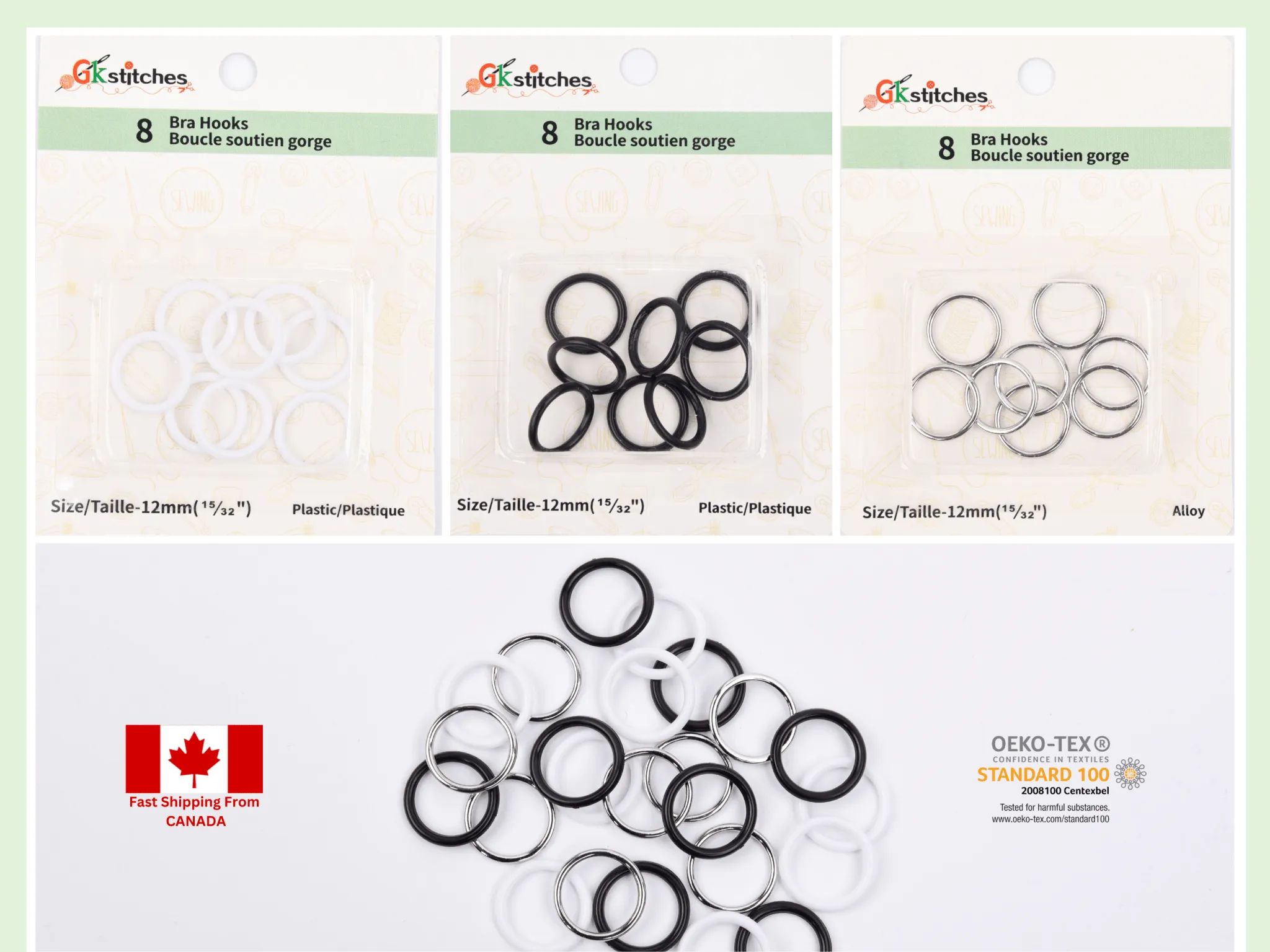 Bra Ring Hooks - 12mm