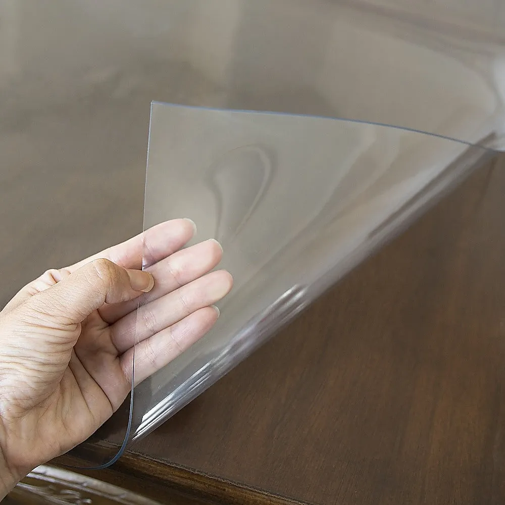 Clear PVC Tablecloth Protector 107x213.4CM, Heat & UV Resistant