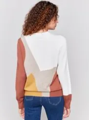 Color Block Sweater Ecru