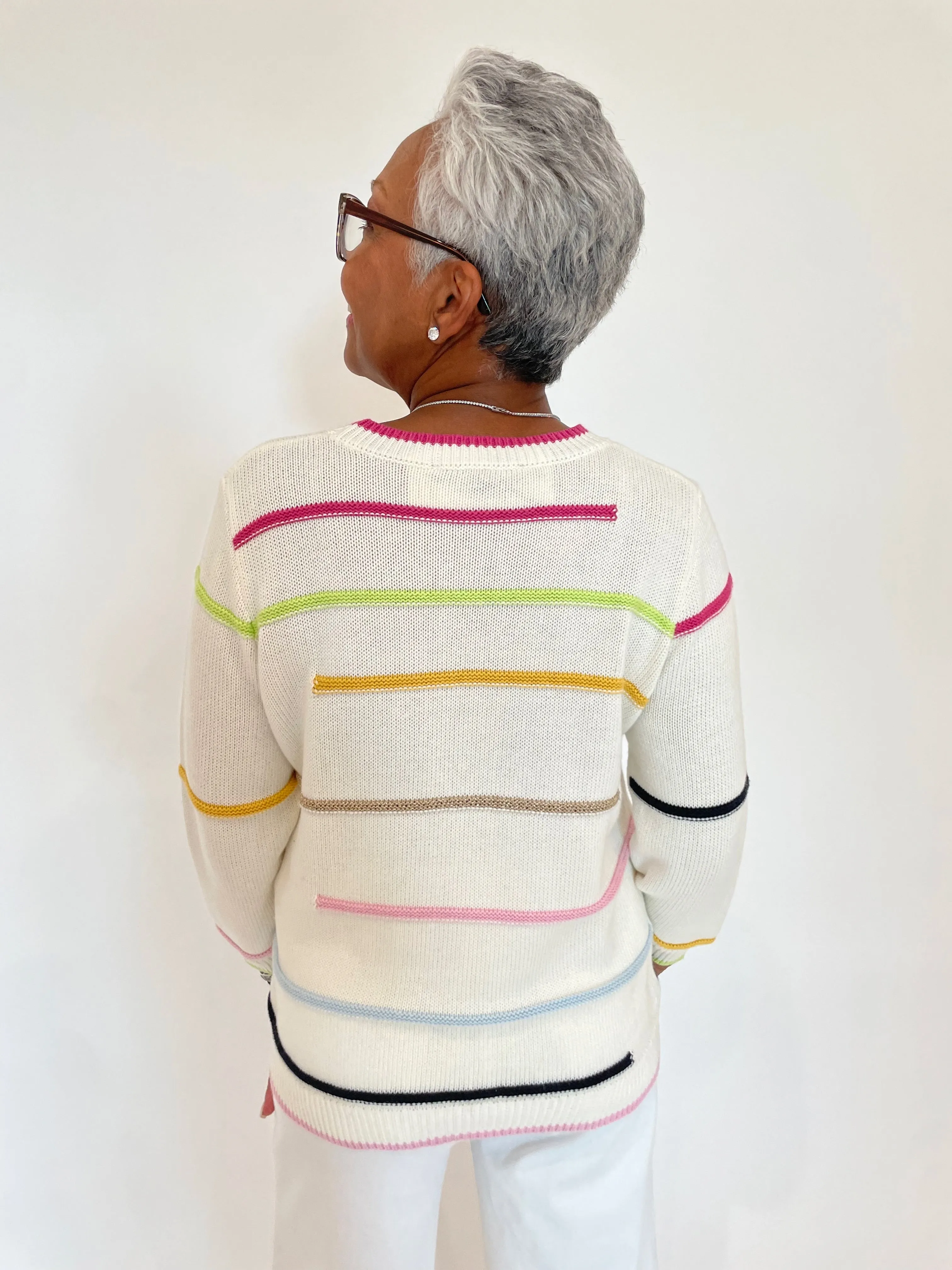 Color Scheme Multi Broken Stripe Sweater