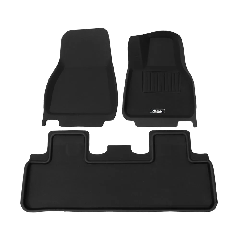 Custom Fit Rubber Floor Mats for Tesla Model Y 21-24 Weisshorn