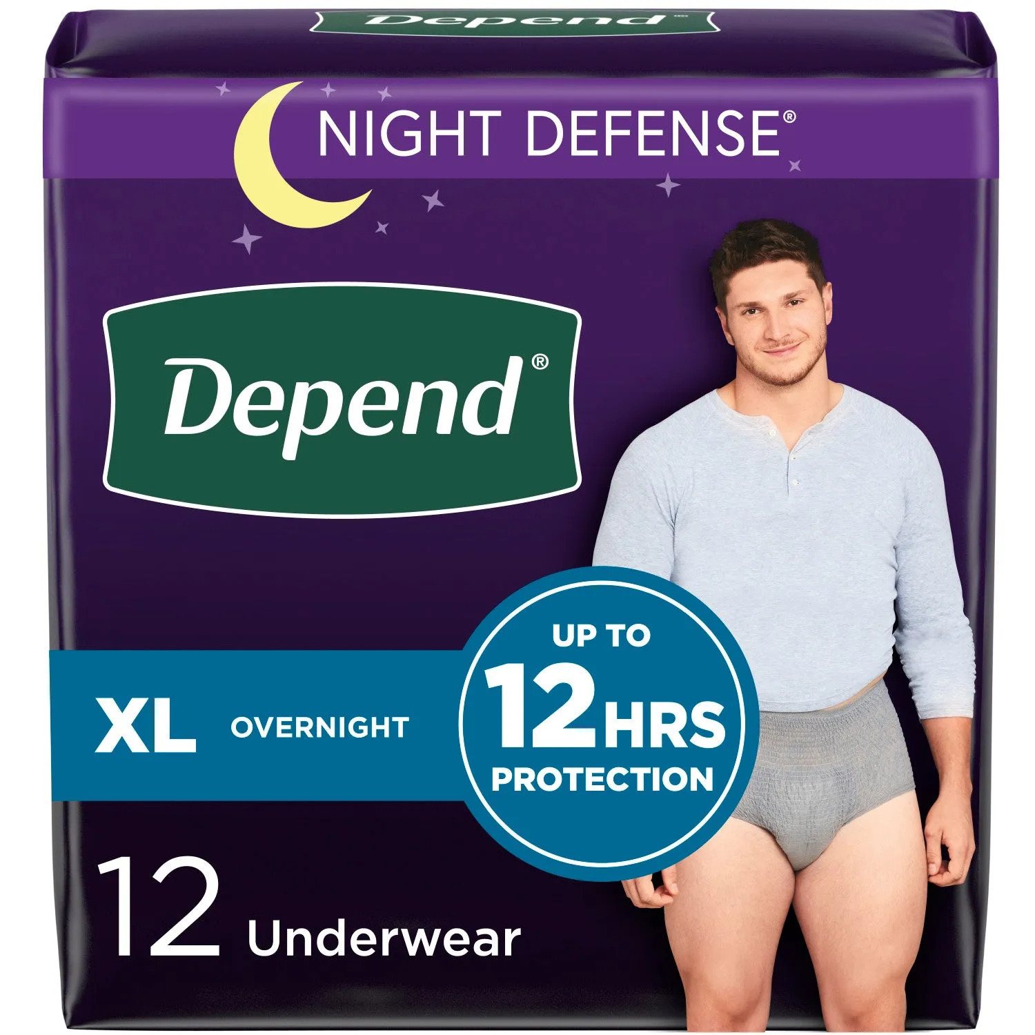Depend Night Defense Incontinence Underwear for Men, Overnight