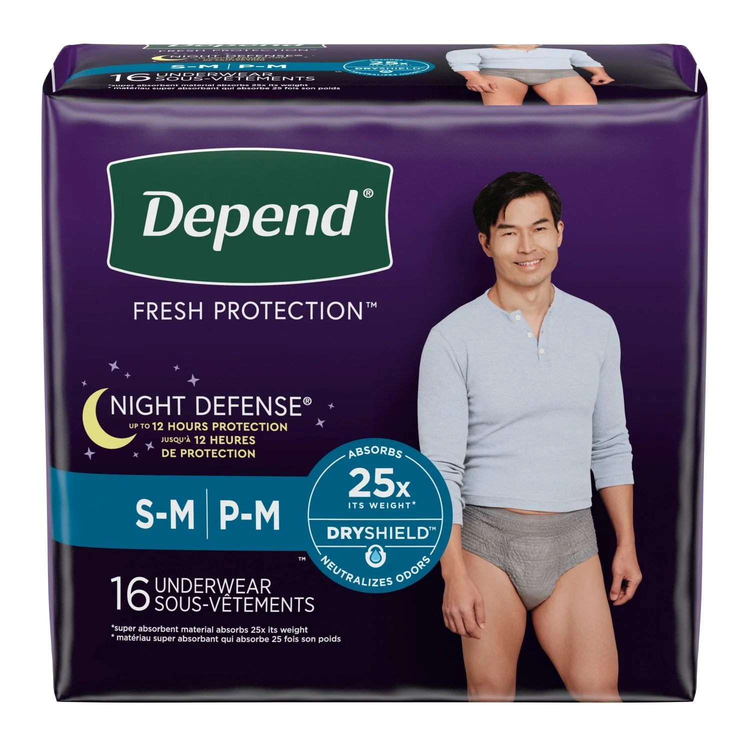 Depend Night Defense Incontinence Underwear for Men, Overnight