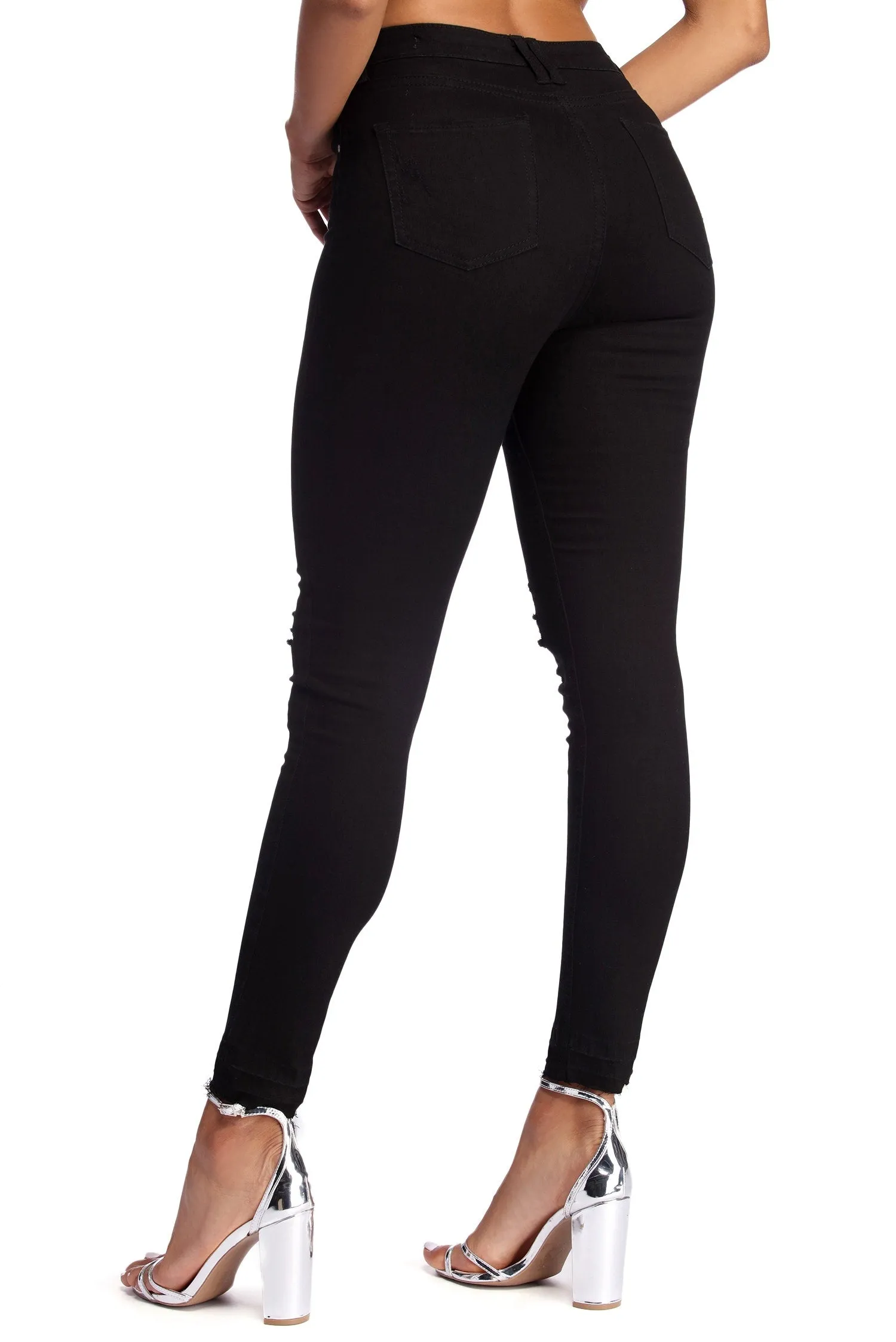 Distressed Knee Skinny Jeans