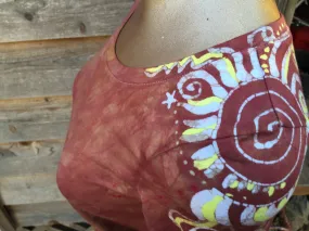 Earthy Shoulder Swirls Sale Basket Top - Size Small