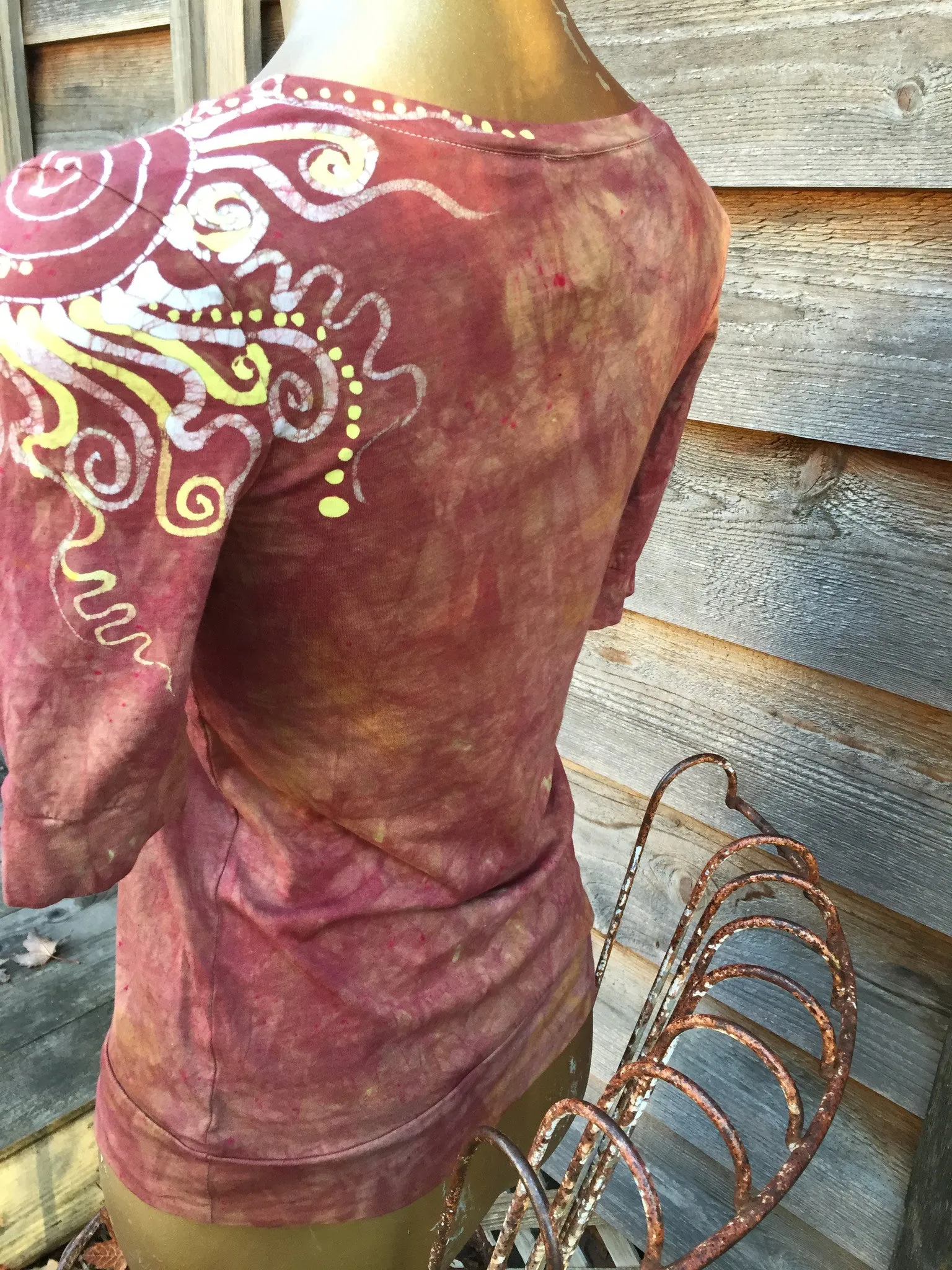 Earthy Shoulder Swirls Sale Basket Top - Size Small