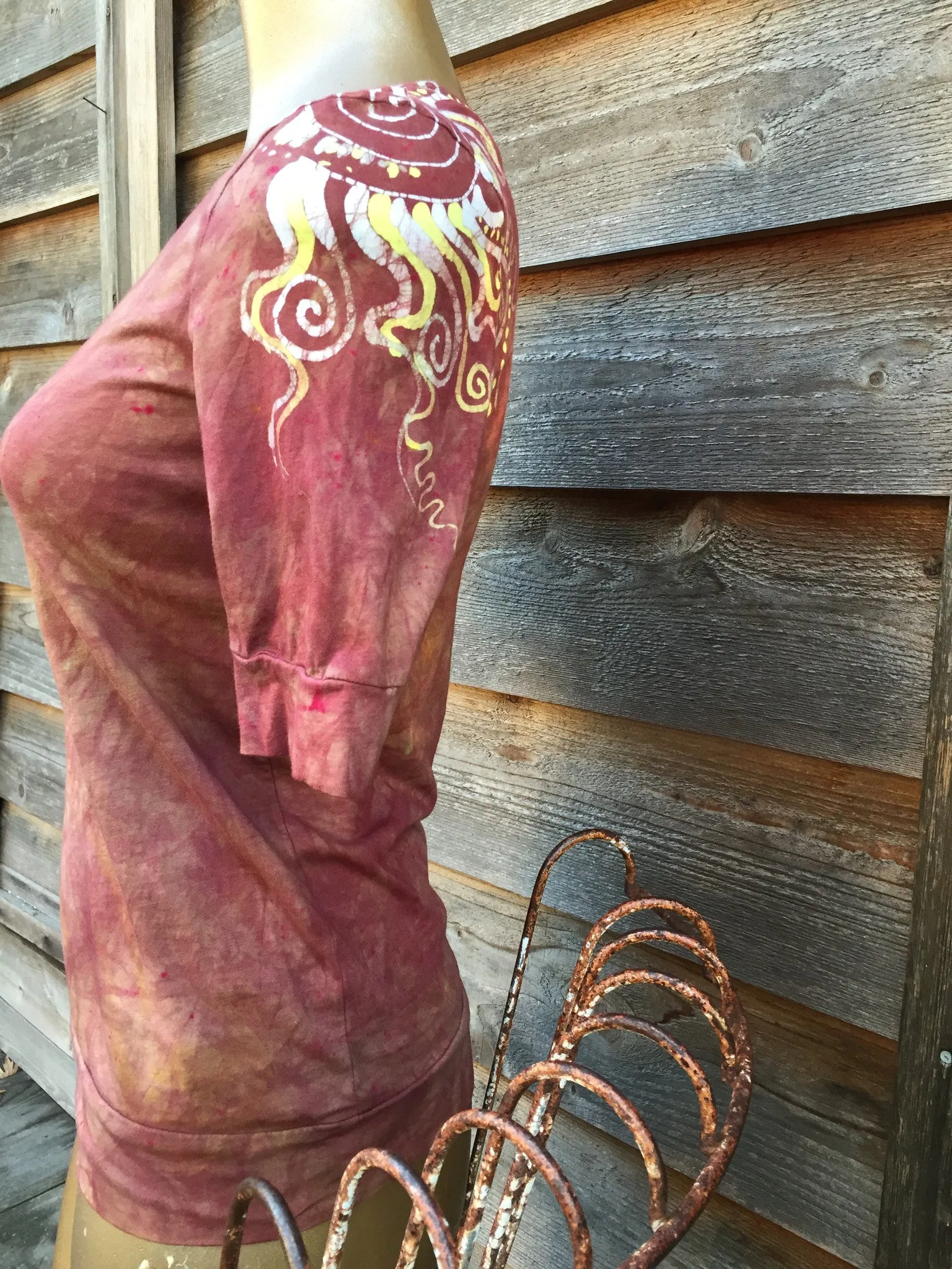 Earthy Shoulder Swirls Sale Basket Top - Size Small