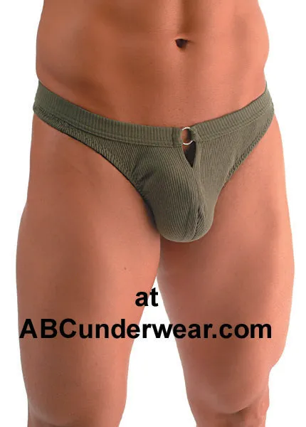 Elegant Silver Front Ring Thong for a Sophisticated Look