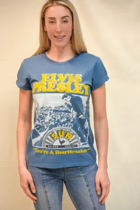 Elvis Presely Sun Records Blue Heartbreaker Concert T-shirt
