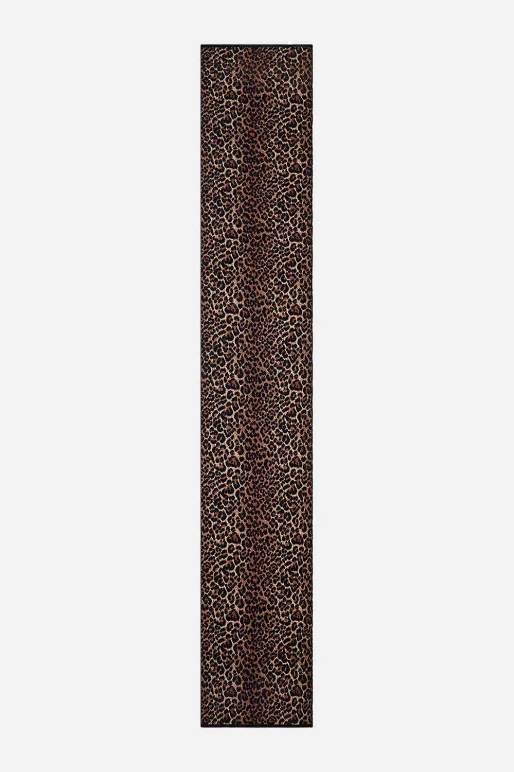 EMBELLISHED KNIT SCARF LEOPARD PRINT