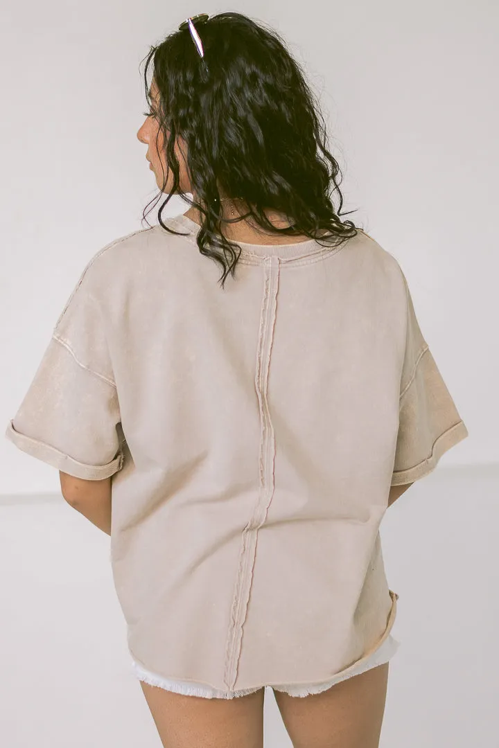 Fadeout French Terry Tee | Latte