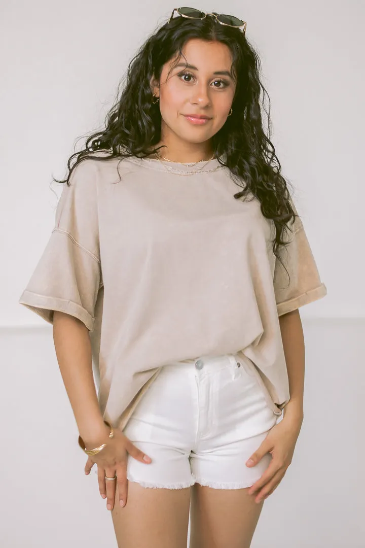 Fadeout French Terry Tee | Latte