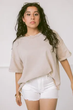 Fadeout French Terry Tee | Latte