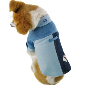 Fashionable Blue Jean Style Button Summer Dog Shirt