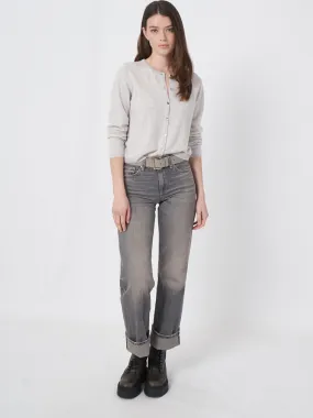 Fine Knit Buttoned Cashmere Cardigan