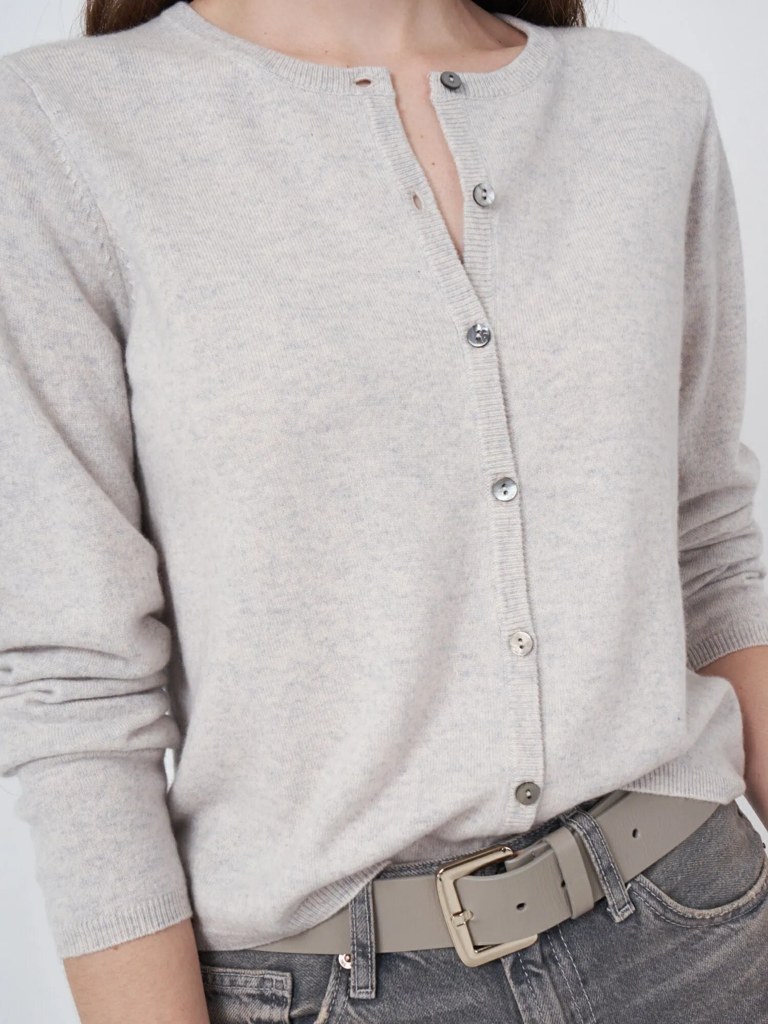 Fine Knit Buttoned Cashmere Cardigan