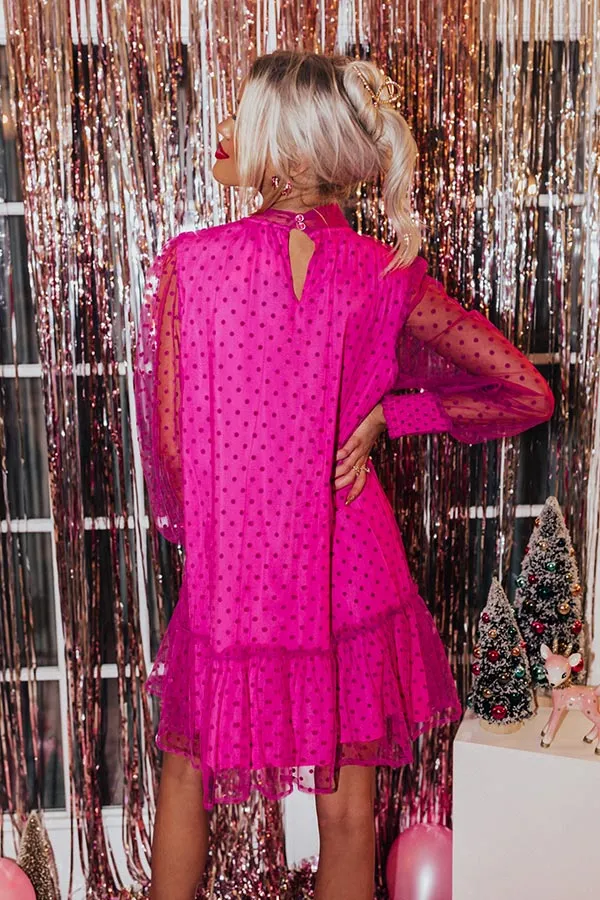 First Kiss Dreaming Dress In Fuchsia